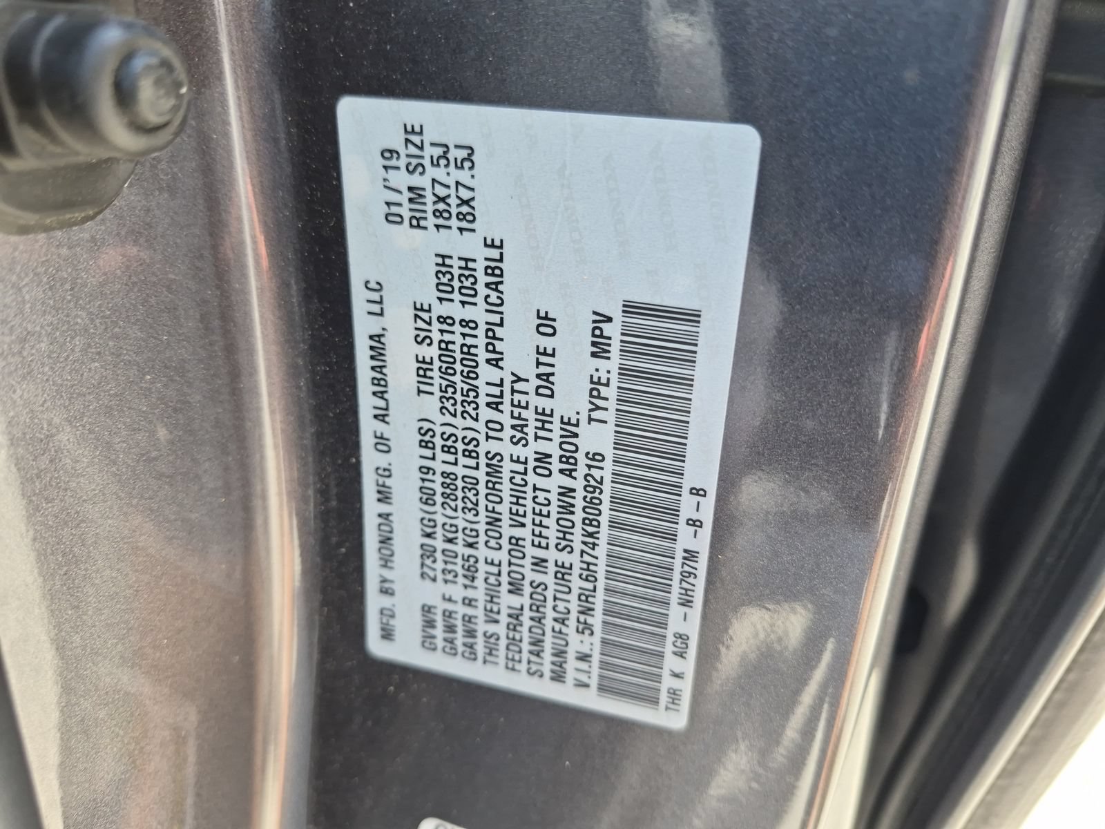 Certified 2019 Honda Odyssey EX-L image 21