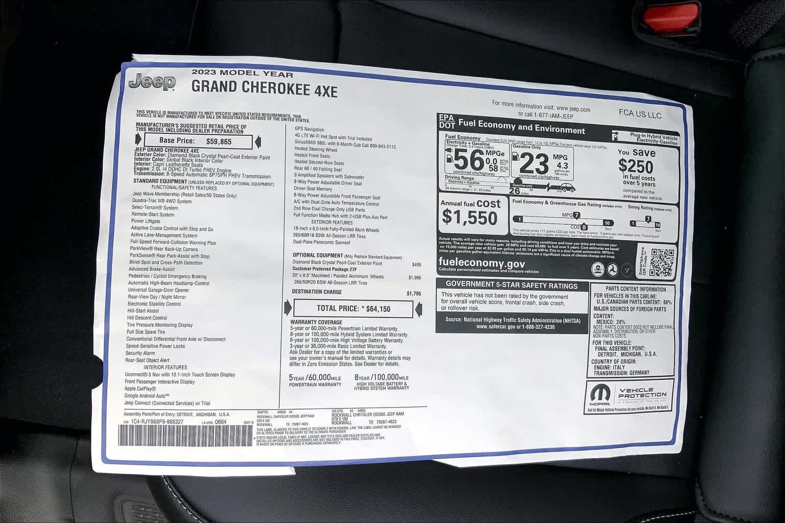 New 2023 Jeep Grand Cherokee 4WD 4xe image 18