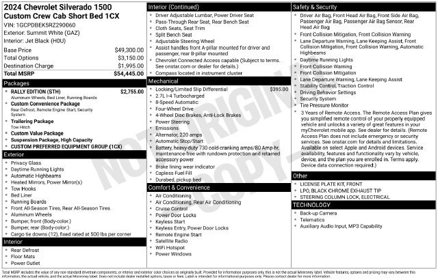 Used 2024 Chevrolet Silverado 1500 Custom w/ Rally Edition AWD/4WD image 5