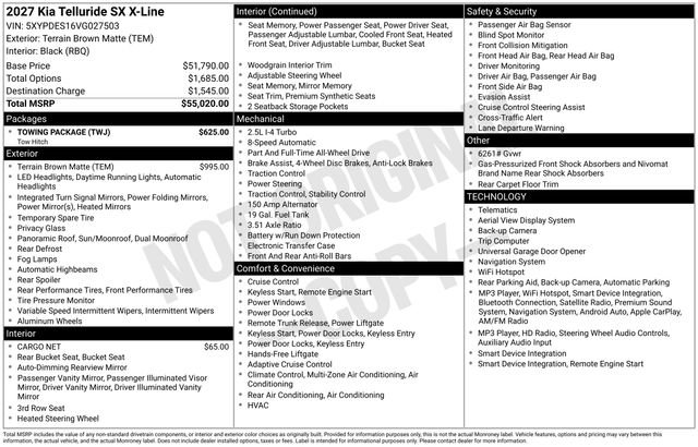 New 2027 Kia Telluride SX X-Line w/ Towing Package AWD/4WD image 2