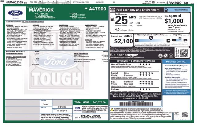 Used 2025 Ford Maverick Lariat w/ Black Appearance Package image 33