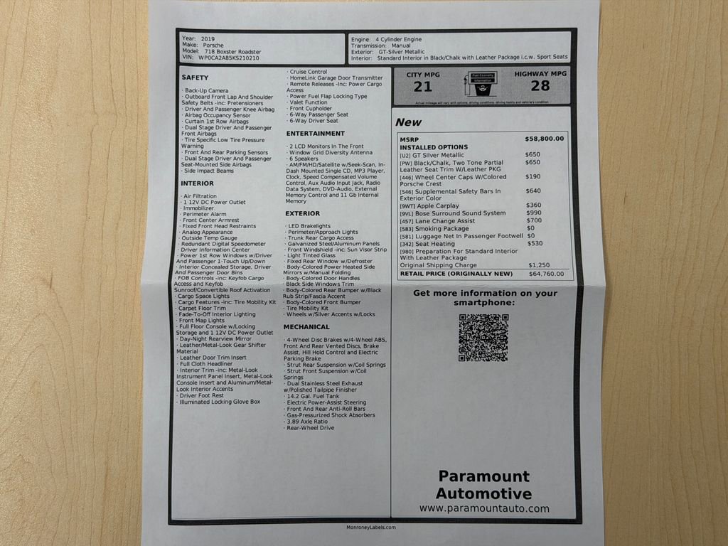Used 2019 Porsche 718 Boxster RWD image 31