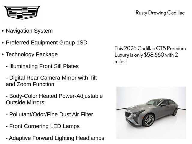 New 2026 Cadillac CT5 Premium Luxury w/ Technology Package AWD/4WD image 4
