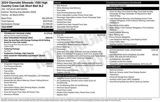 Used 2024 Chevrolet Silverado 1500 High Country w/ Technology Package AWD/4WD image 34