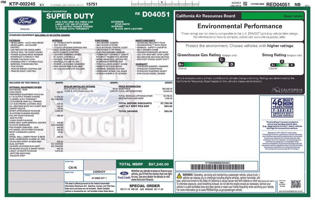 New 2024 Ford F350 Lariat w/ Lariat Ultimate Package AWD/4WD image 24