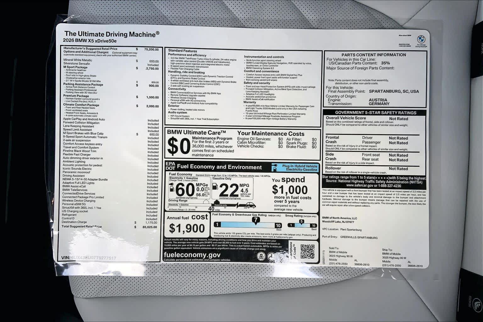 New 2026 BMW X5 xDrive50e w/ M Sport Package AWD/4WD image 20