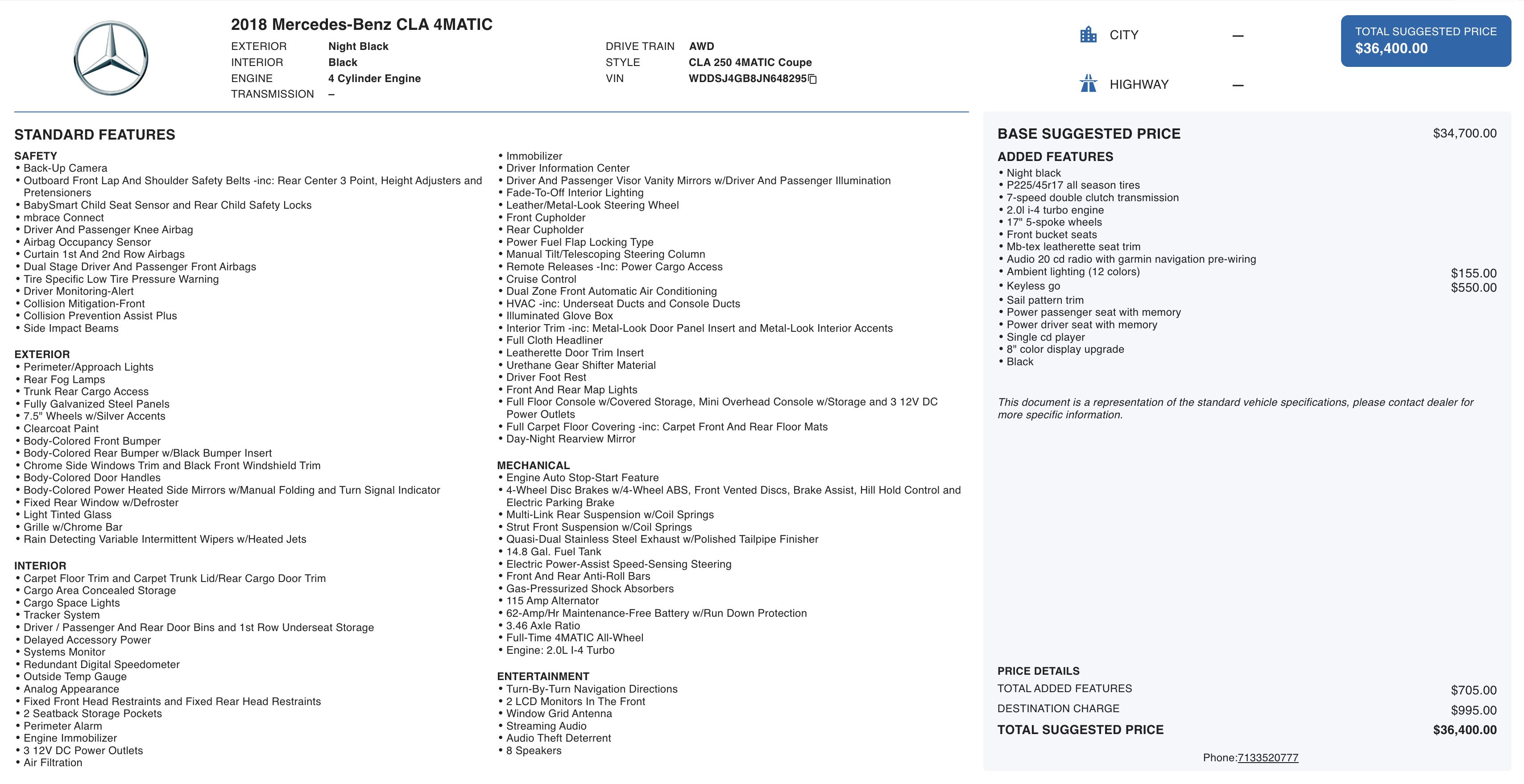 Used 2018 Mercedes-Benz CLA 250 CLA 250 w/ Premium Package image 2