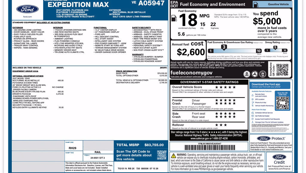 New 2027 Ford Expedition Max Platinum w/ Driver's Package AWD/4WD image 31