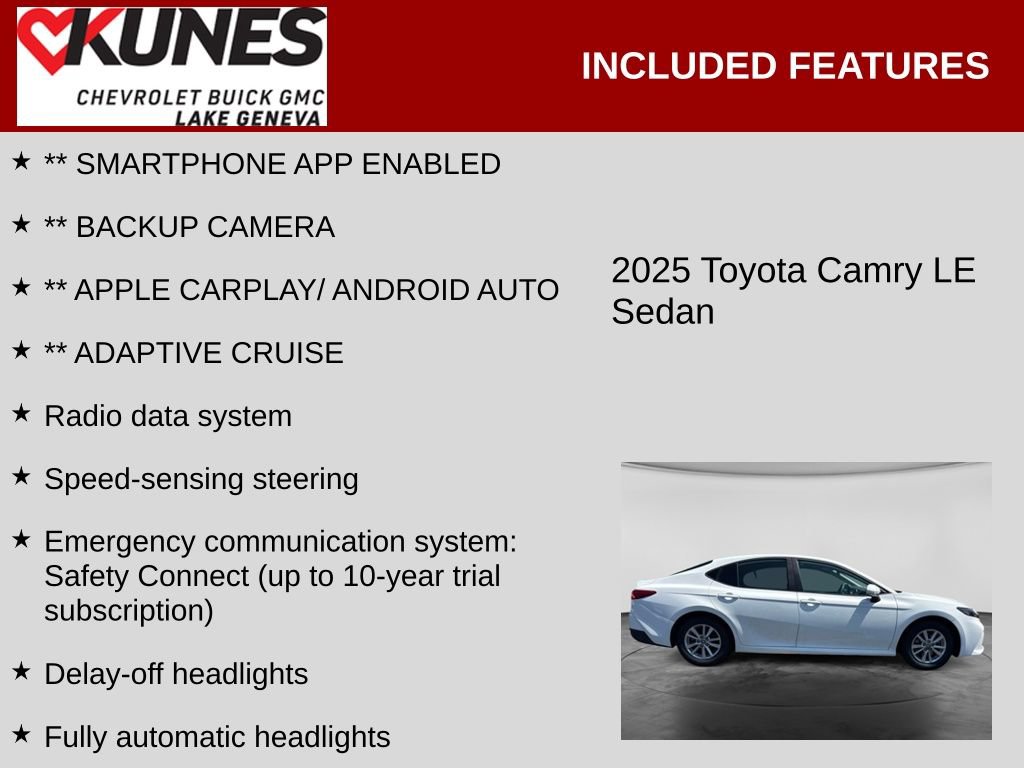 Used 2025 Toyota Camry LE FWD image 2