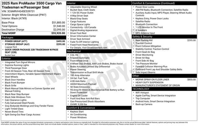 New 2025 RAM ProMaster 3500 w/ Power Group image 33