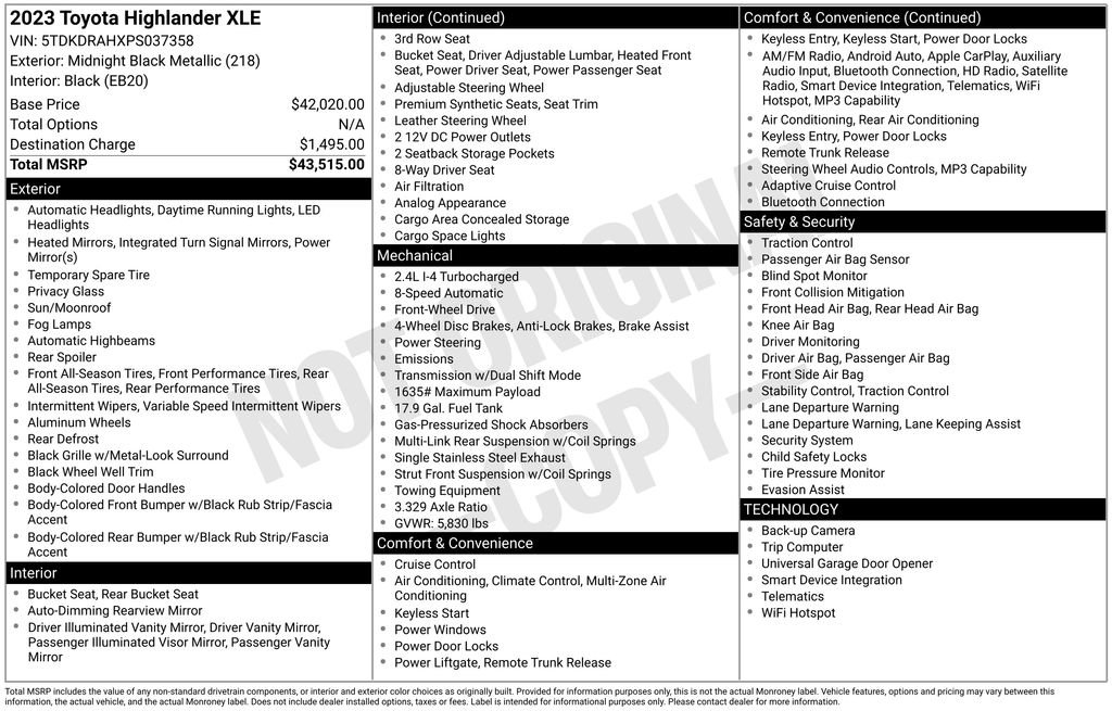 Used 2023 Toyota Highlander XLE FWD image 15