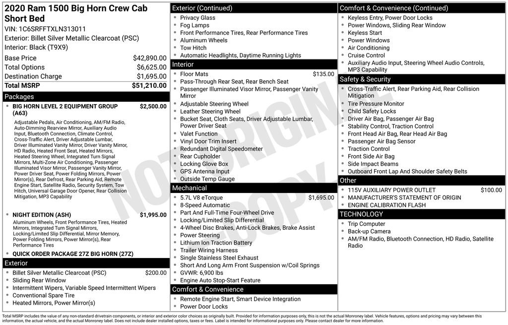 Used 2020 RAM 1500 Big Horn AWD/4WD image 4