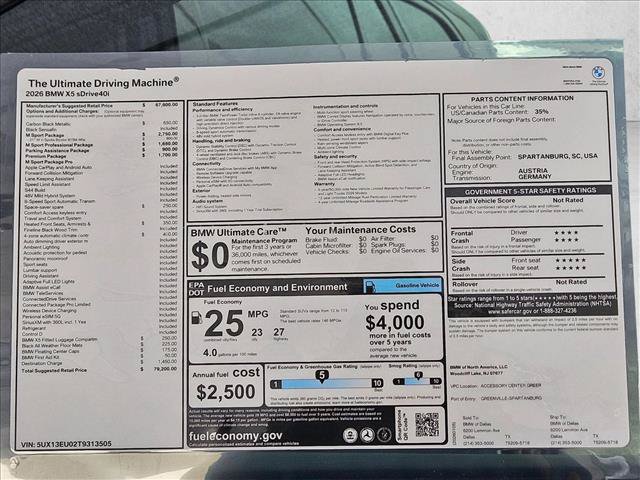 New 2026 BMW X5 sDrive40i w/ M Sport Package RWD image 17