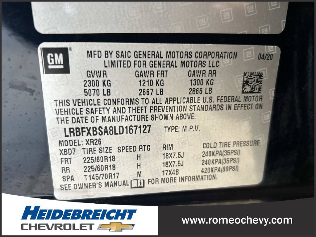 Certified 2020 Buick Envision Preferred FWD image 8