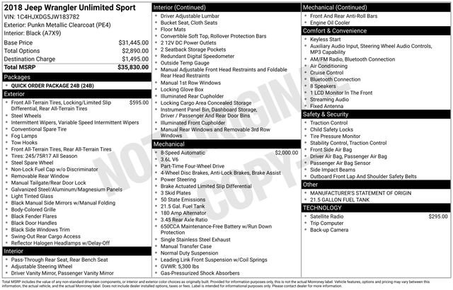 Used 2018 Jeep Wrangler Unlimited Sport image 19