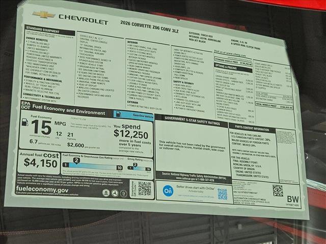 New 2026 Chevrolet Corvette Z06 w/ Stealth Interior Trim Package image 24