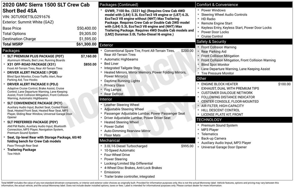 Used 2020 GMC Sierra 1500 SLT w/ SLT Premium Plus Package AWD/4WD image 9