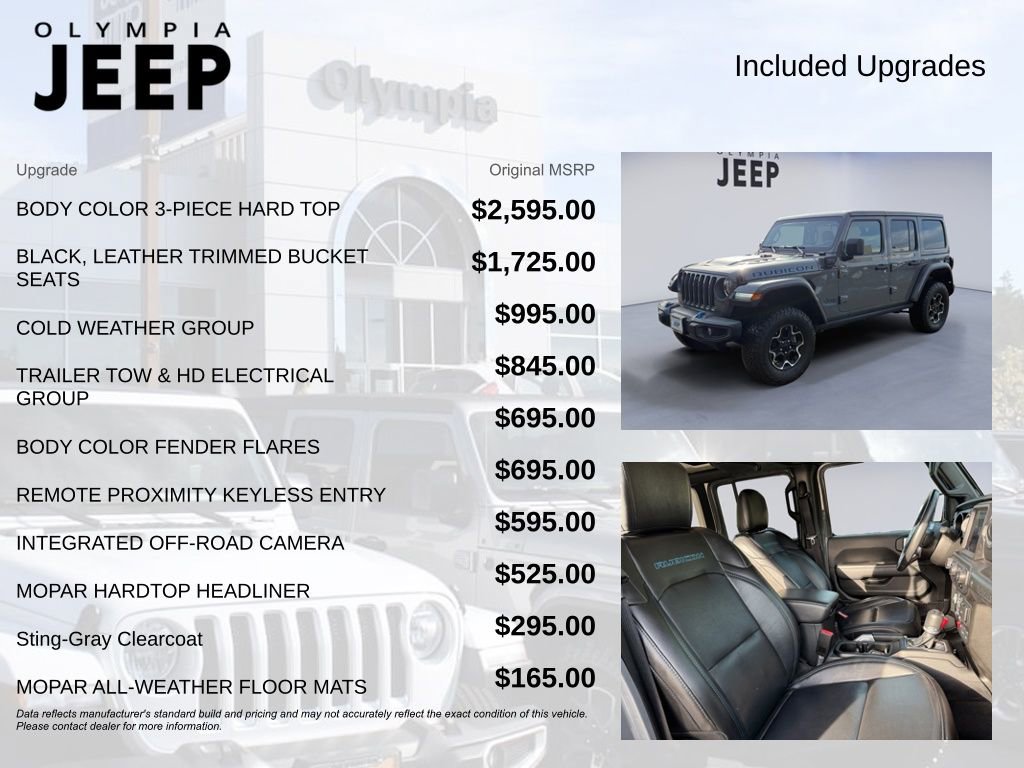 Certified 2021 Jeep Wrangler Unlimited Rubicon 4xe w/ Cold Weather Group image 4