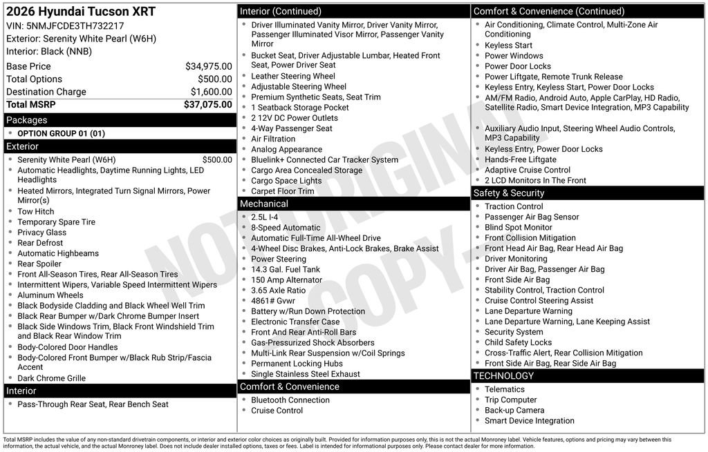 New 2026 Hyundai Tucson XRT AWD/4WD image 2