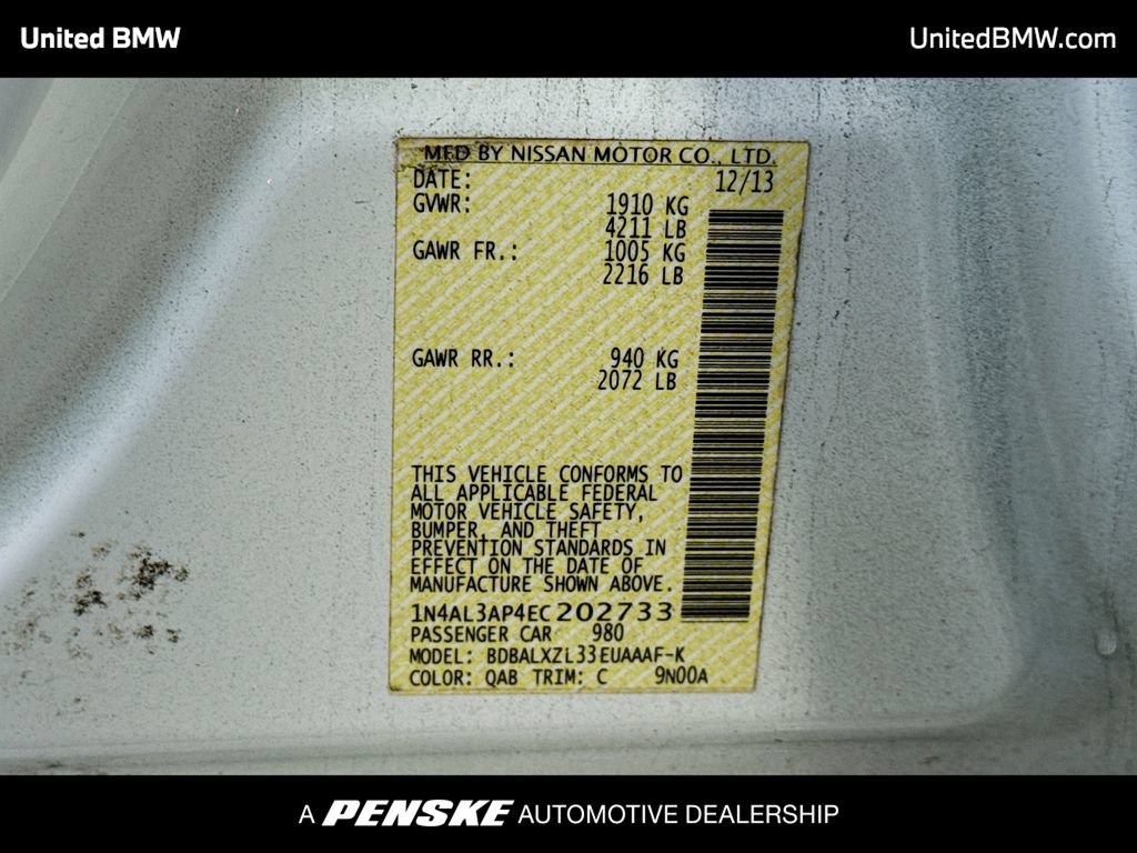 Used 2014 Nissan Altima 2.5 SL w/ Moonroof Package FWD image 14