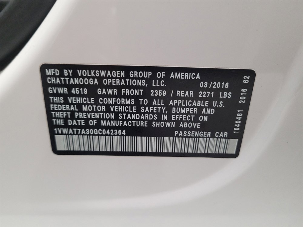 Used 2016 Volkswagen Passat 1.8T S image 33