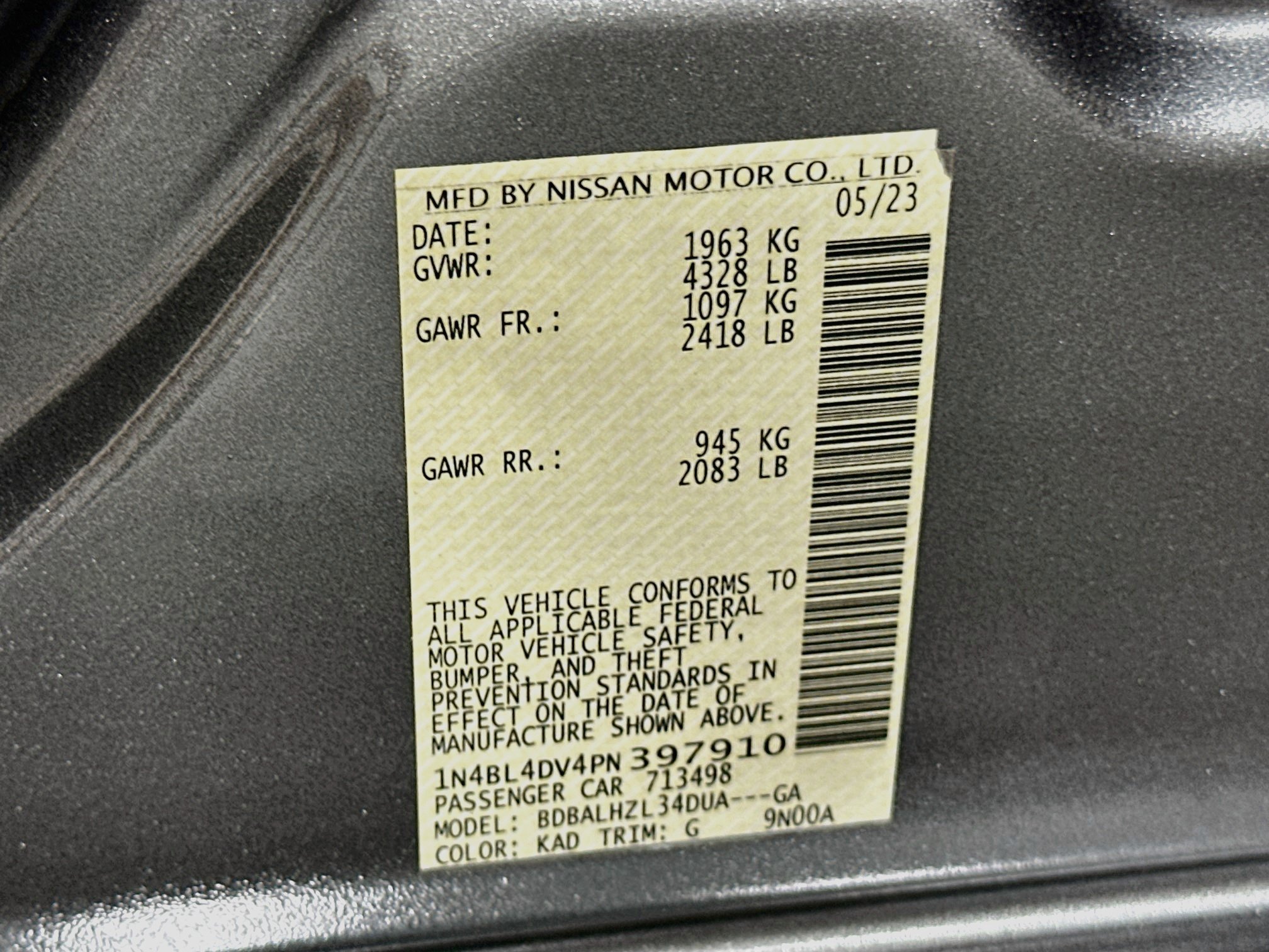 Used 2023 Nissan Altima 2.5 SV FWD image 12