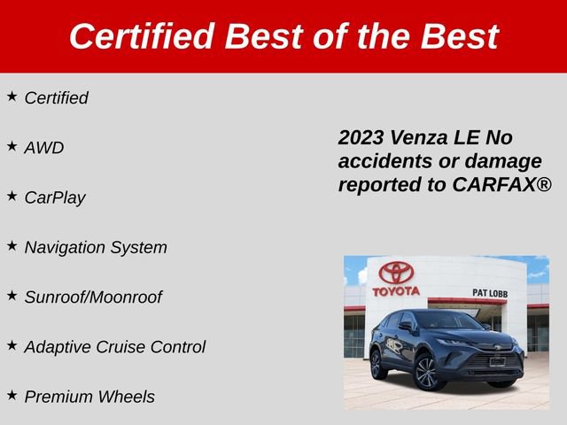 Certified 2023 Toyota Venza LE AWD/4WD image 37