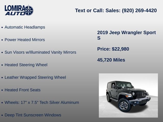 Used 2019 Jeep Wrangler Sport w/ Quick Order Package 23S AWD/4WD image 27