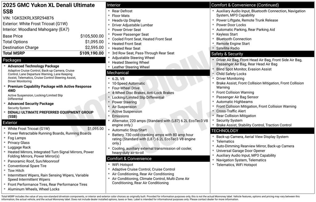 Used 2025 GMC Yukon XL Denali Ultimate AWD/4WD image 8
