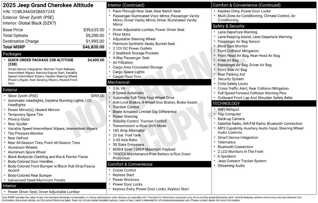 Used 2025 Jeep Grand Cherokee Altitude AWD/4WD image 12