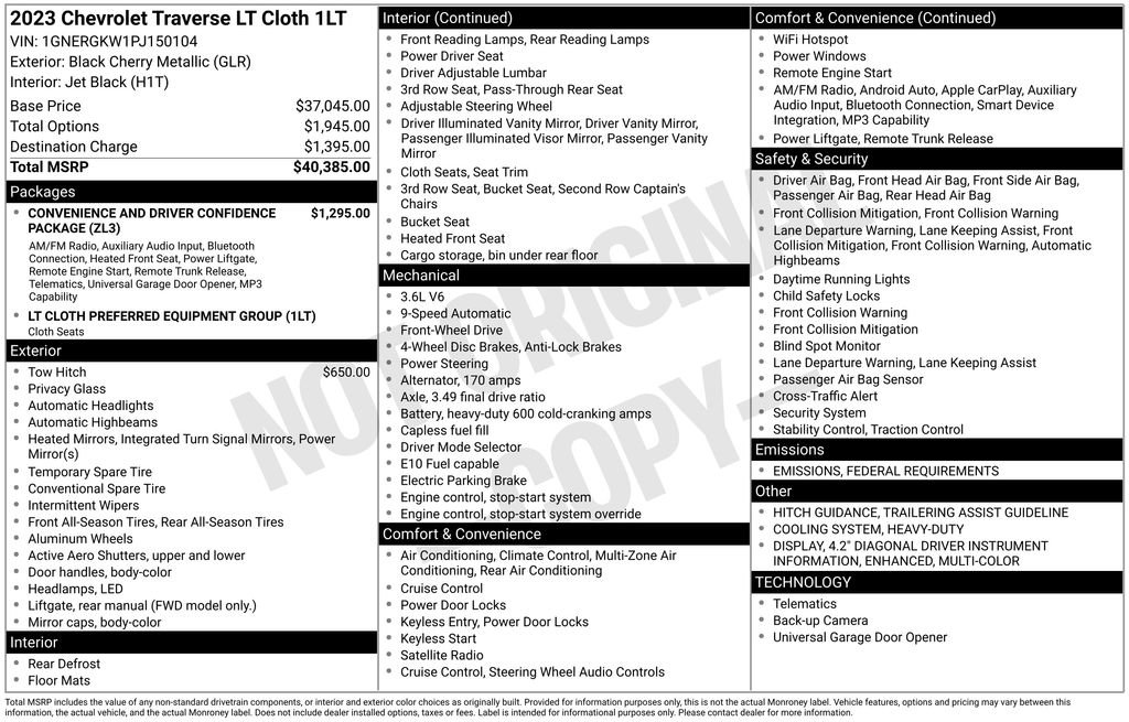 Certified 2023 Chevrolet Traverse LT image 36