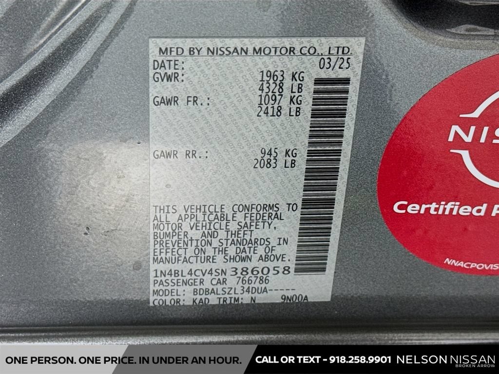 Certified 2025 Nissan Altima 2.5 SR FWD image 29