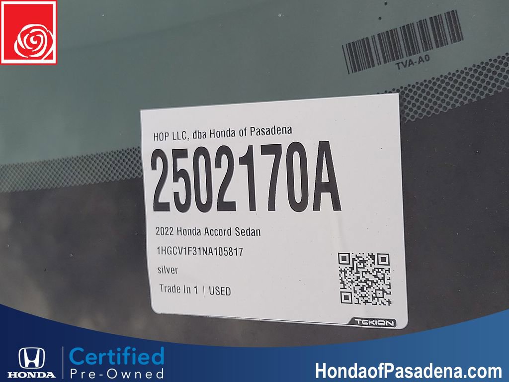 Certified 2022 Honda Accord Sport image 32