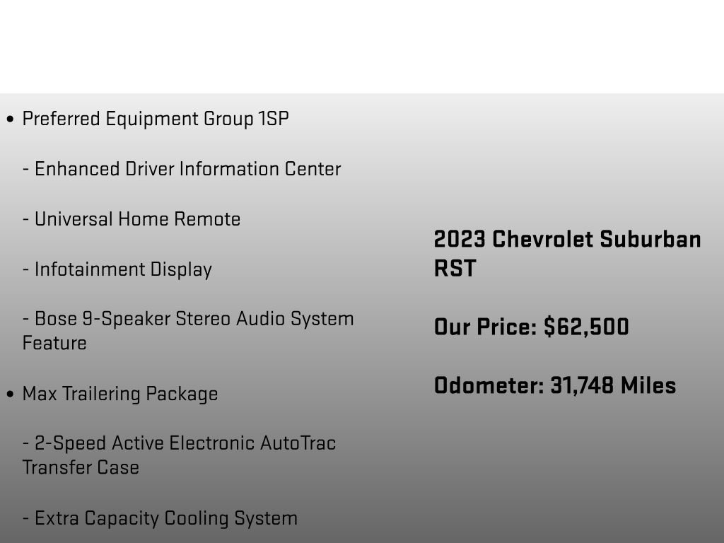 Used 2023 Chevrolet Suburban RST w/ Sport Performance Package AWD/4WD image 18