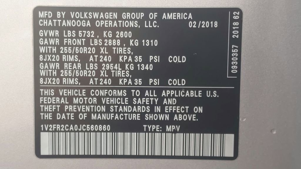 Used 2018 Volkswagen Atlas SE w/ R-Line Package image 18