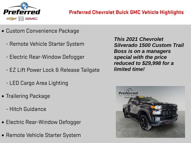 Used 2021 Chevrolet Silverado 1500 Custom Trail Boss image 2