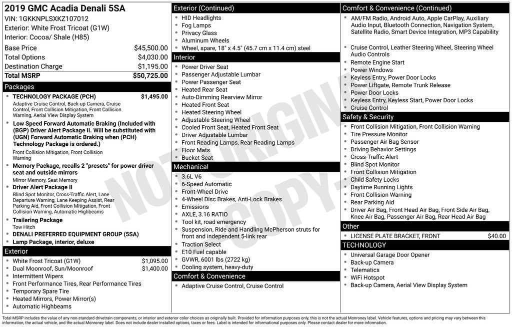 Used 2019 GMC Acadia Denali w/ Technology Package image 15