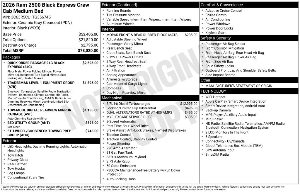 New 2026 RAM 2500 Tradesman AWD/4WD image 5
