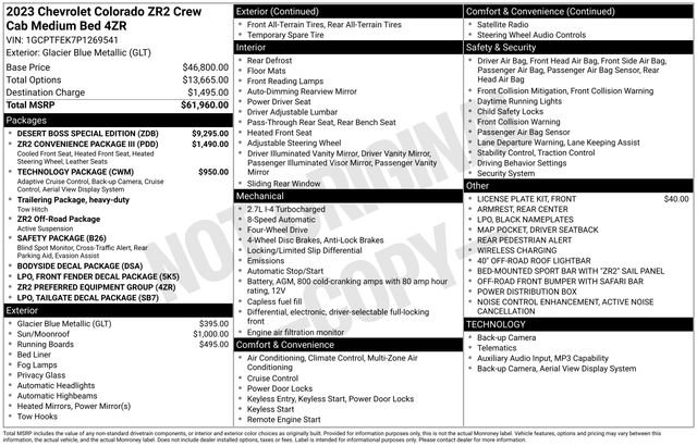 Used 2023 Chevrolet Colorado ZR2 w/ Desert Boss Special Edition image 36
