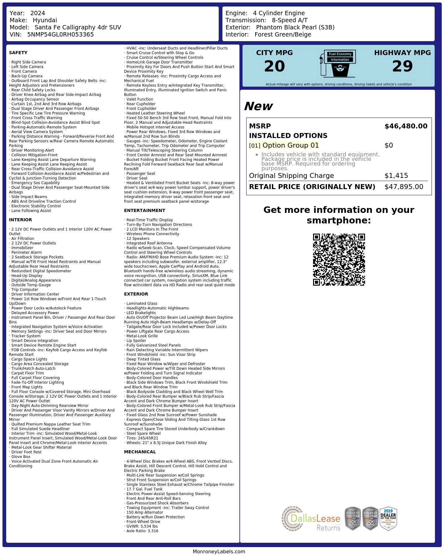 Used 2024 Hyundai Santa Fe Calligraphy FWD image 3
