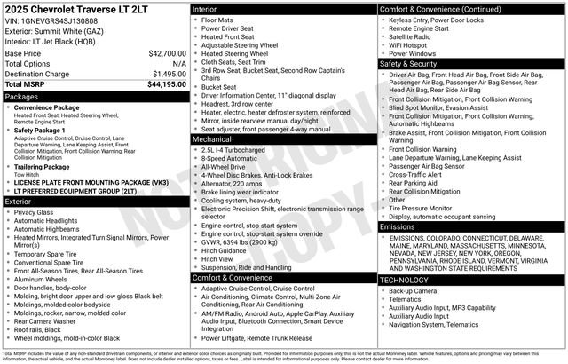 Certified 2025 Chevrolet Traverse LT image 42
