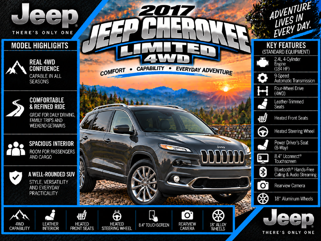 Certified 2017 Jeep Cherokee Limited AWD/4WD image 2