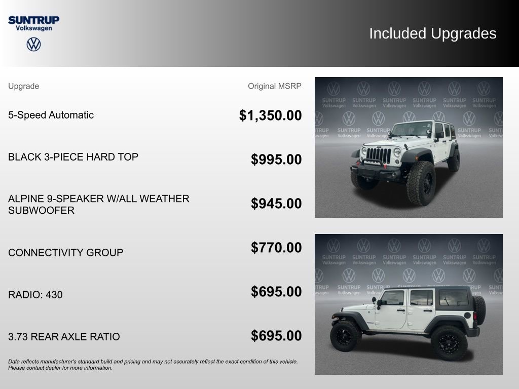 Used 2016 Jeep Wrangler Unlimited Sport w/ Connectivity Group AWD/4WD image 2