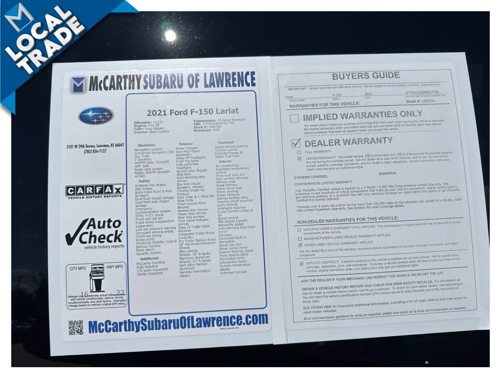 Used 2021 Ford F150 Lariat AWD/4WD image 10