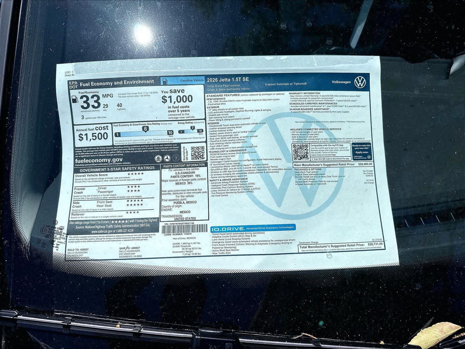 New 2026 Volkswagen Jetta SE FWD image 13