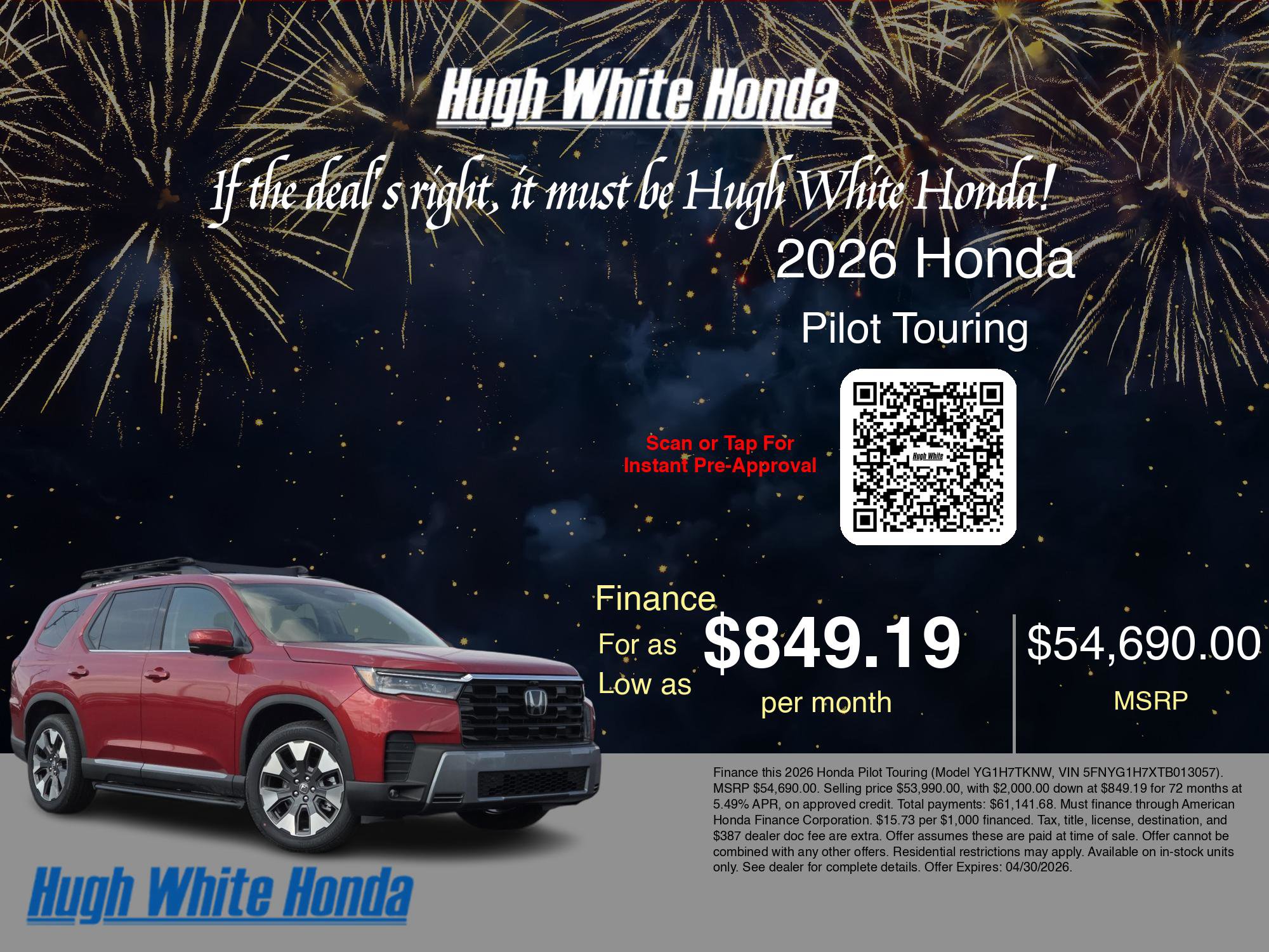 New 2026 Honda Pilot Touring image 7