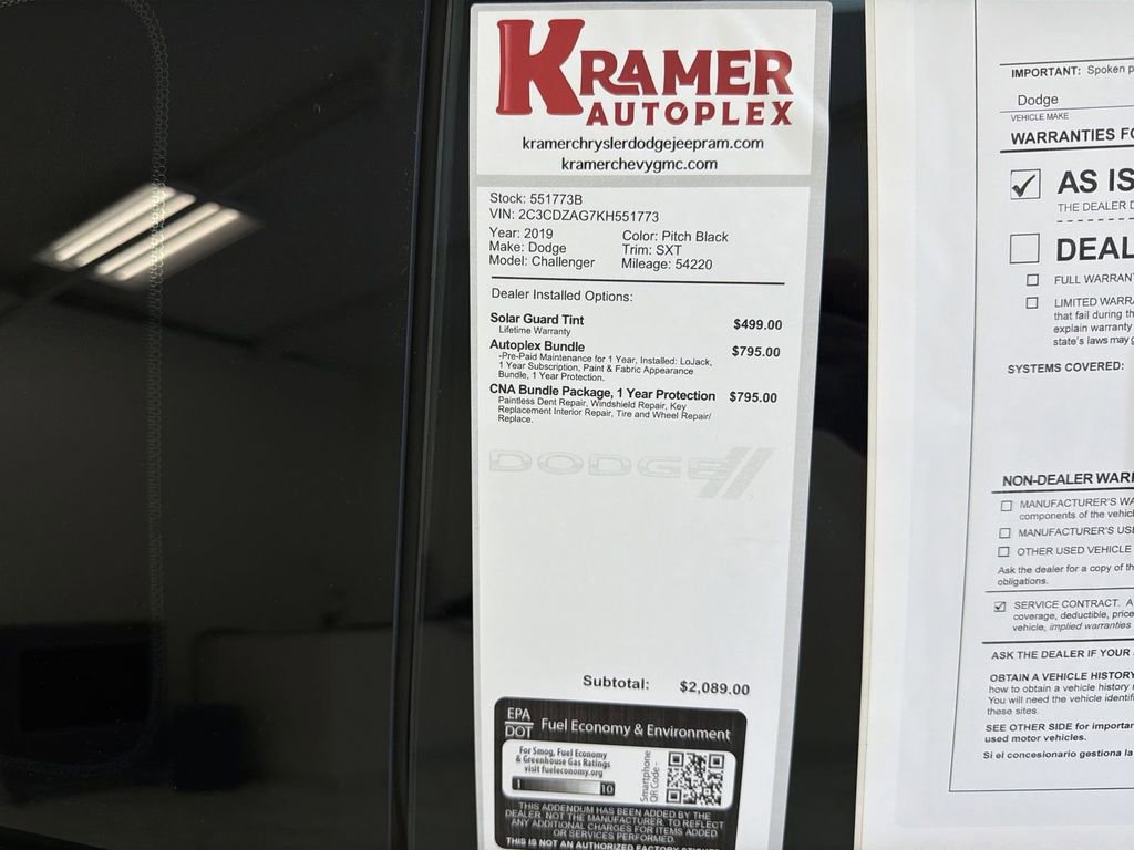 Used 2019 Dodge Challenger SXT w/ Plus Package image 35