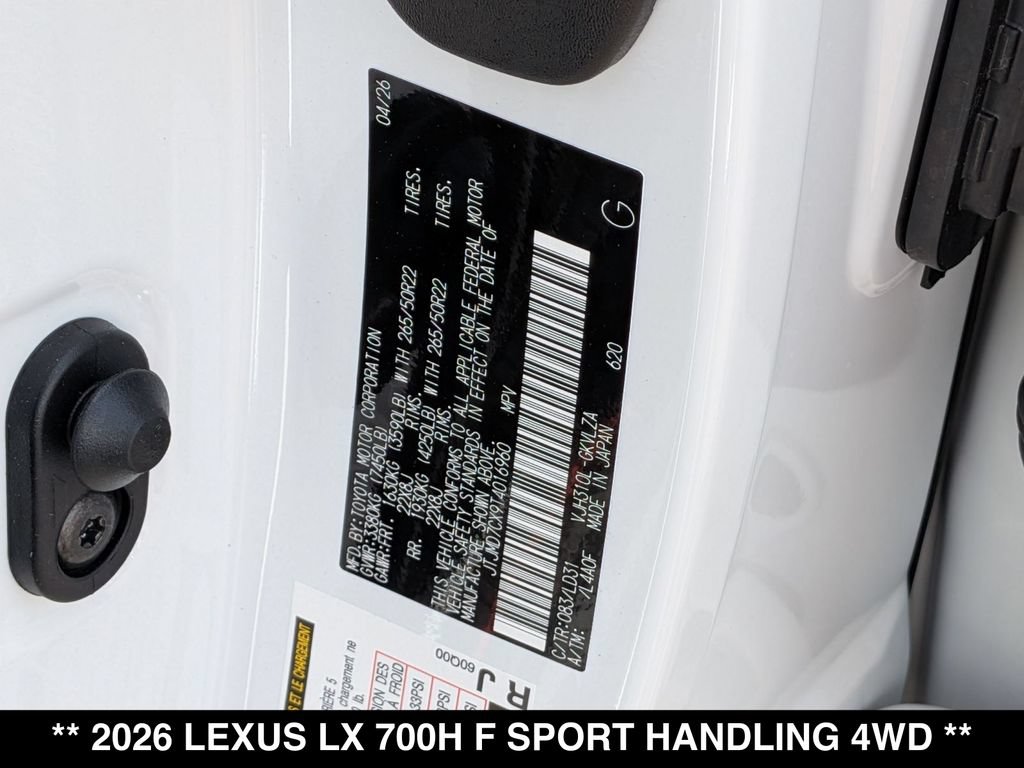 New 2026 Lexus LX 700h F Sport w/ Accessory Package (Z1) AWD/4WD image 19