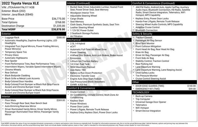 Used 2022 Toyota Venza XLE AWD/4WD image 43