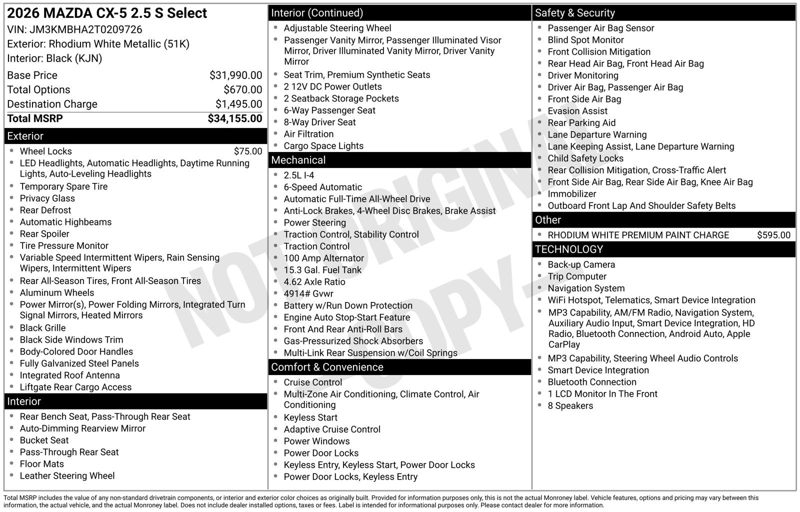 New 2026 MAZDA CX-5 Select AWD/4WD image 22